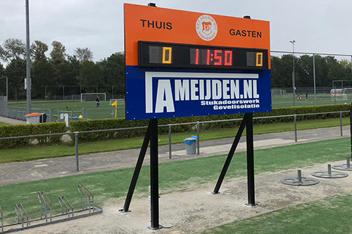 Korfbal scorebord constructie sponsor